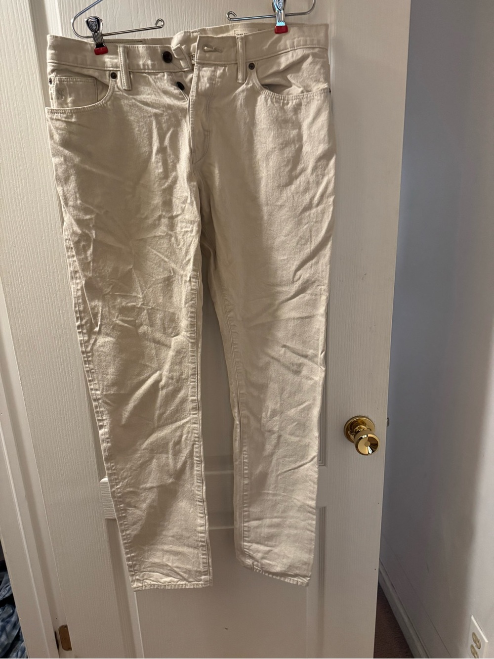 Todd Snyder white button-fly jeans 34x34